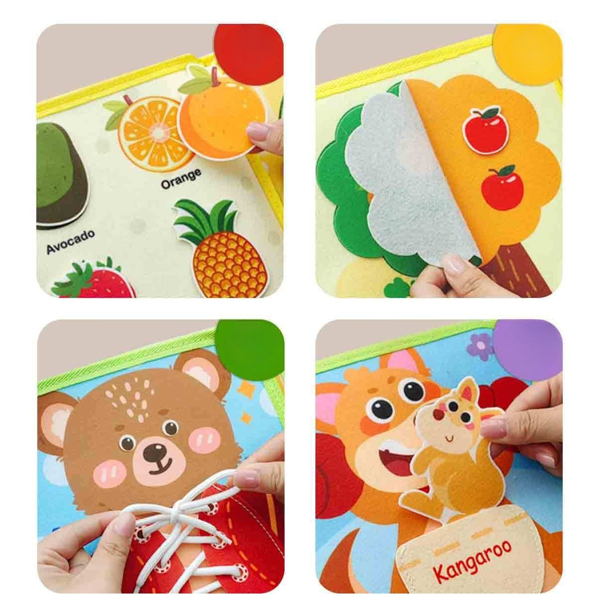 Interactive Fabric Busy Book for Toddlers