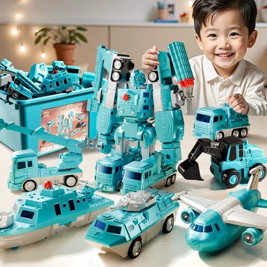 35-Piece Magnetic Military Transformation Set with Storage Box