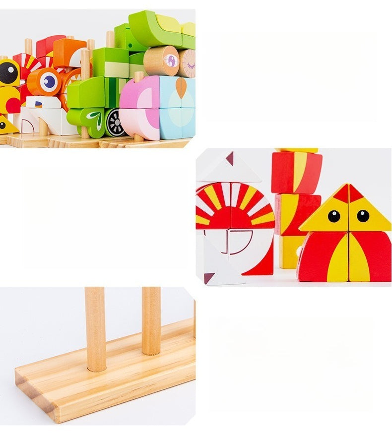 Animal Variable Wooden Stacking Blocks - Owl