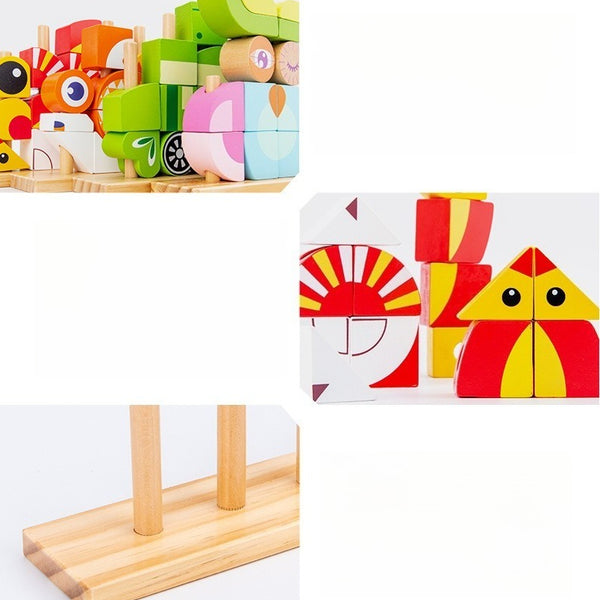 Animal Variable Wooden Stacking Blocks - Owl