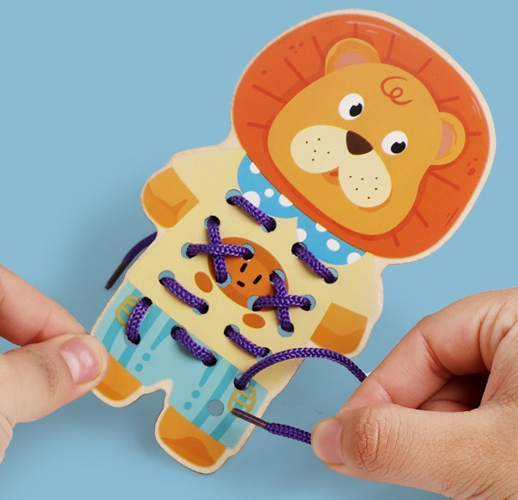 Kids' Wooden Lacing Activity Board Set