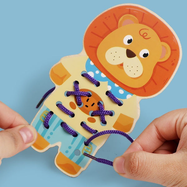 Kids' Wooden Lacing Activity Board Set