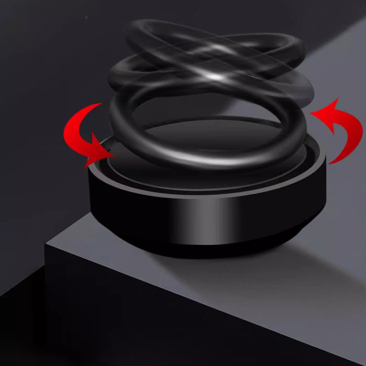 Kinetic Solar Levitating Double Ring Ornament