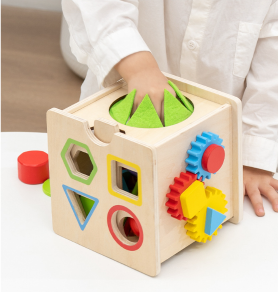 Wooden 8-in-1 Montessori Learning Activity Cube