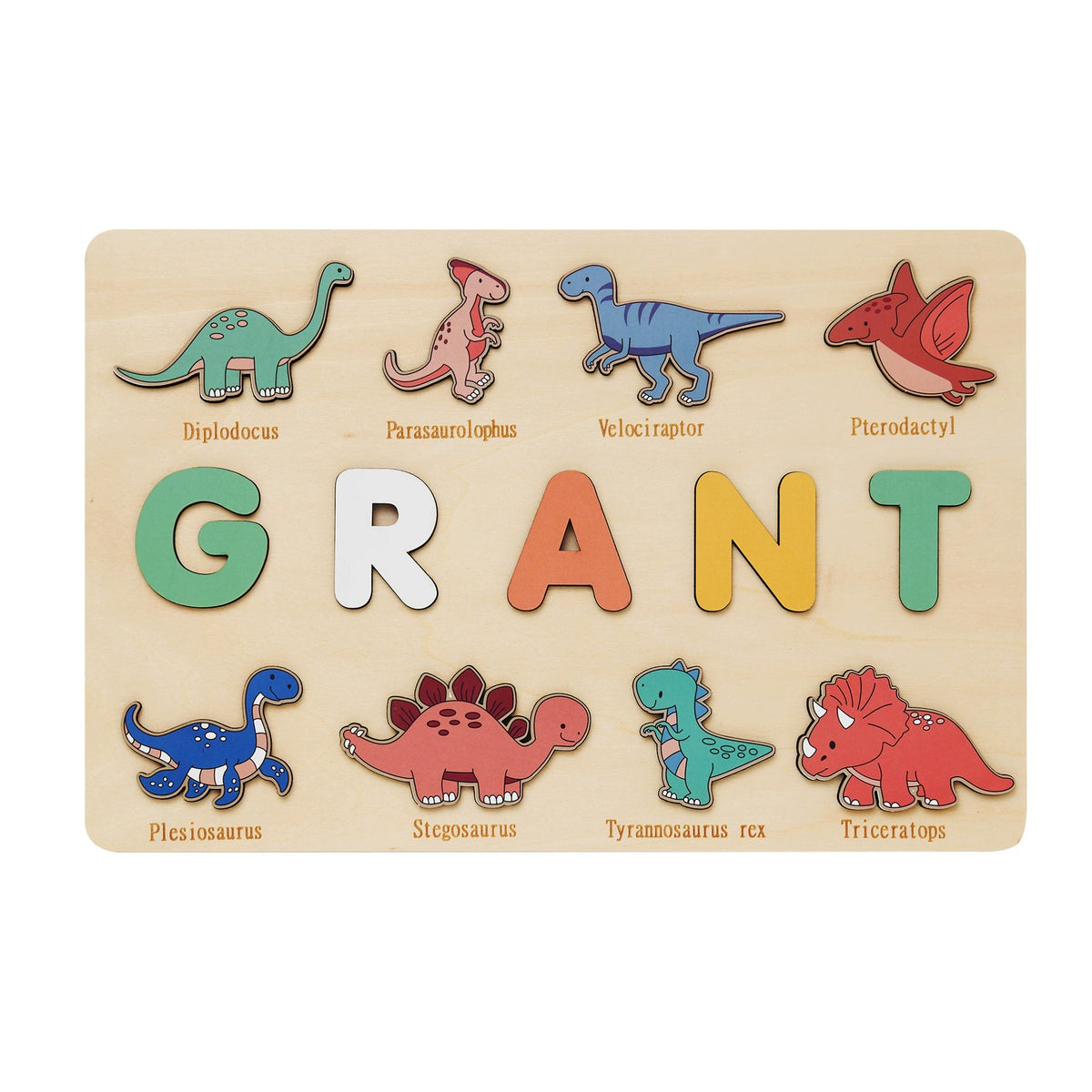 Custom Dinosaur Wooden Name Puzzle