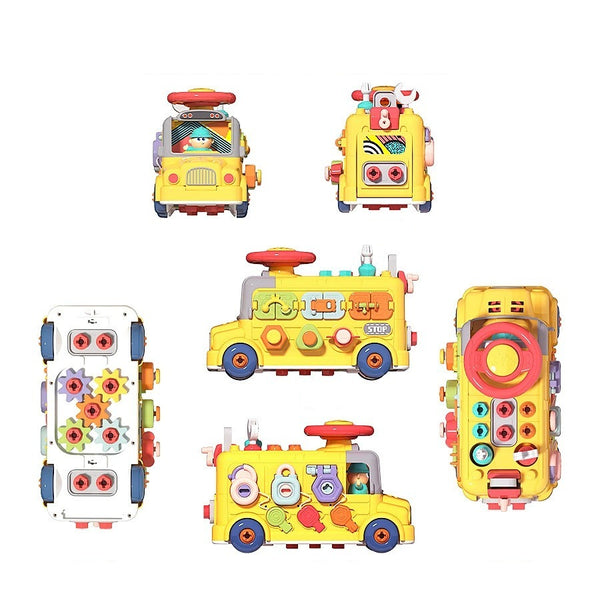 Six-Sided Activity Engineering Bus with Play Tools