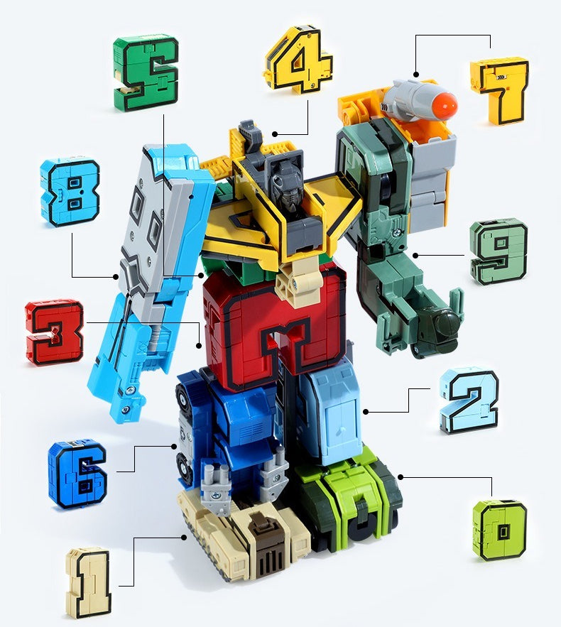 Transforming Numbers and Symbols Robot Building Set