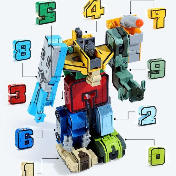 Transforming Numbers and Symbols Robot Building Set