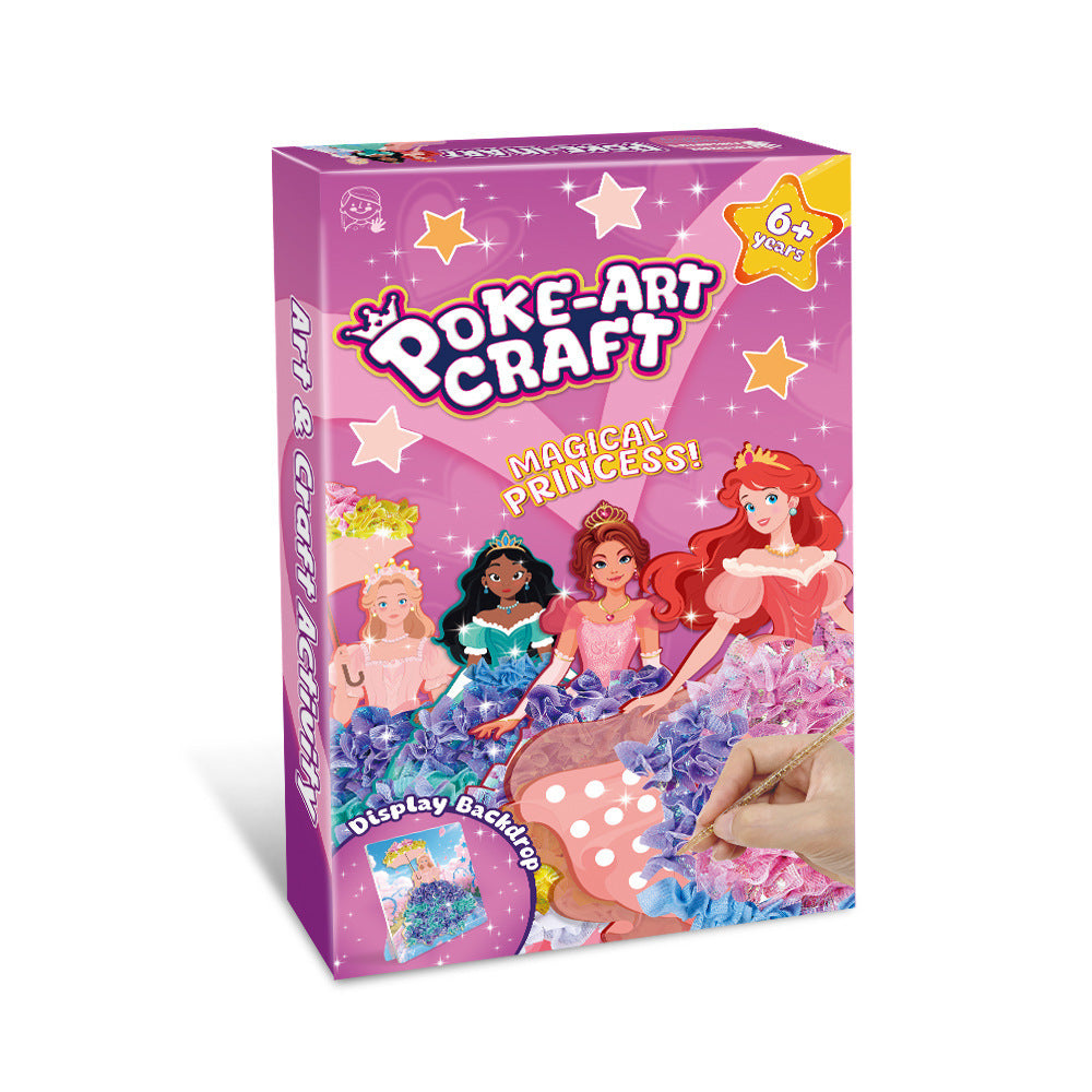 Magical Princess Poke-Art Craft Kit – 3D Dress-Making DIY Set for Kids (6+)