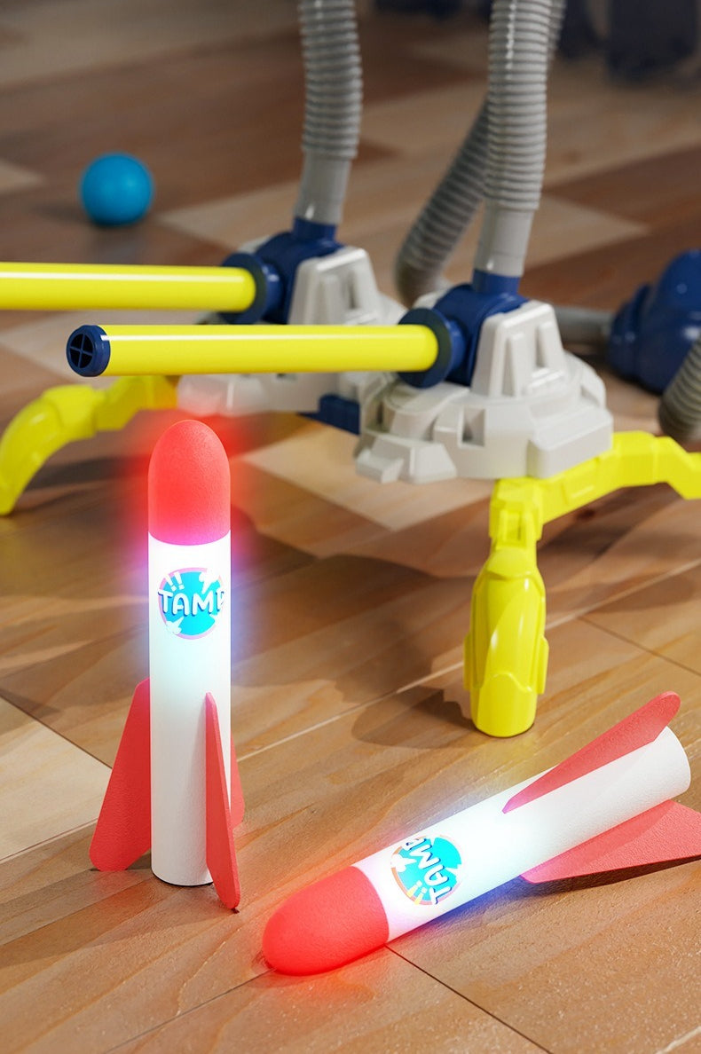 LED Foot-Powered Rocket Launcher with 3 Foam Rockets
