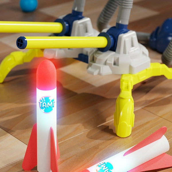 LED Foot-Powered Rocket Launcher with 3 Foam Rockets