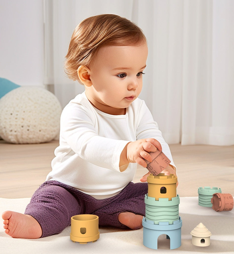 Soft Silicone Stacking Castle Toy for Babies & Toddlers
