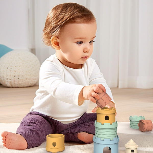 Soft Silicone Stacking Castle Toy for Babies & Toddlers