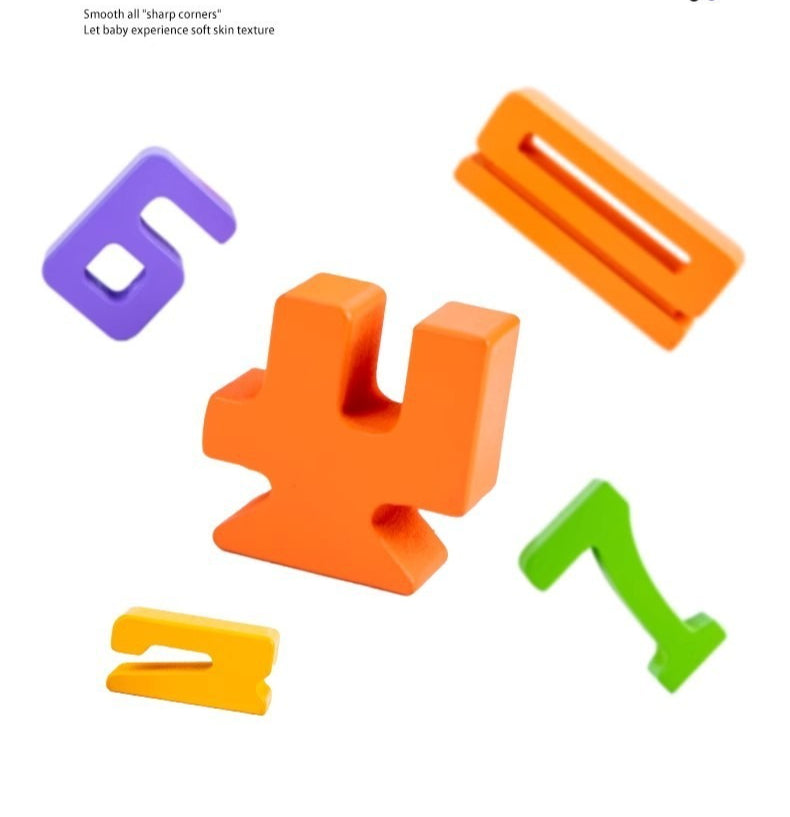 Wooden Number Stacking Blocks