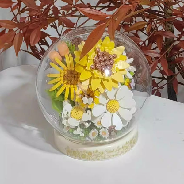 Floral Botanical Building Block Night Light with Dust Dome
