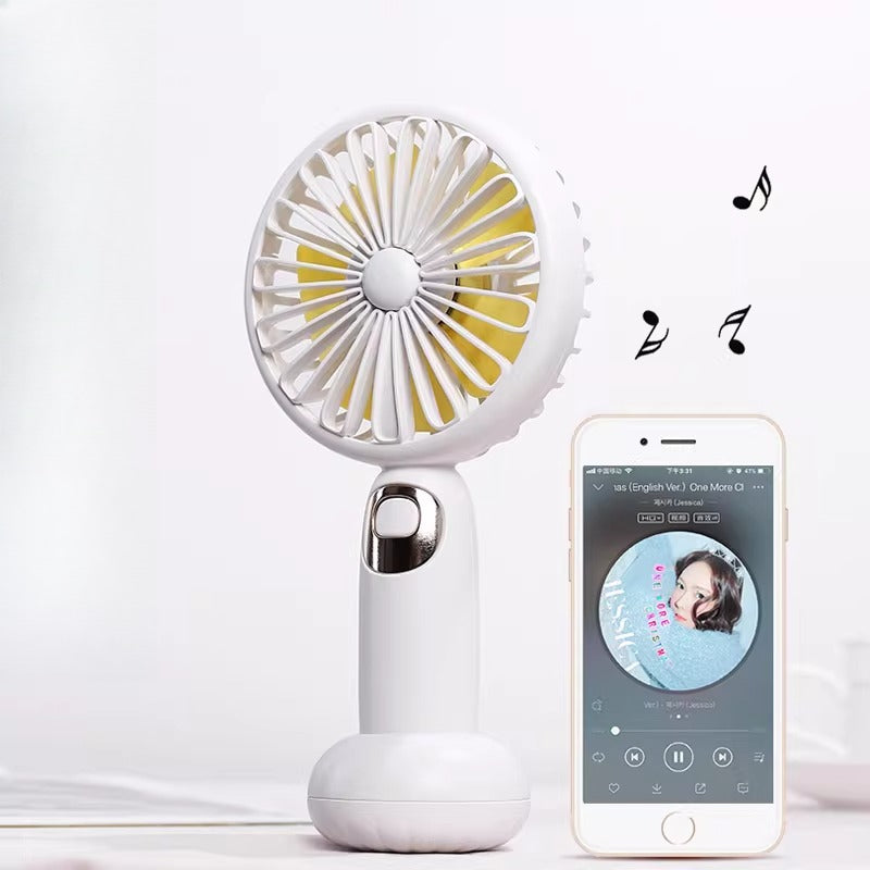 Portable Handheld Fan with Integrated Bluetooth Speaker