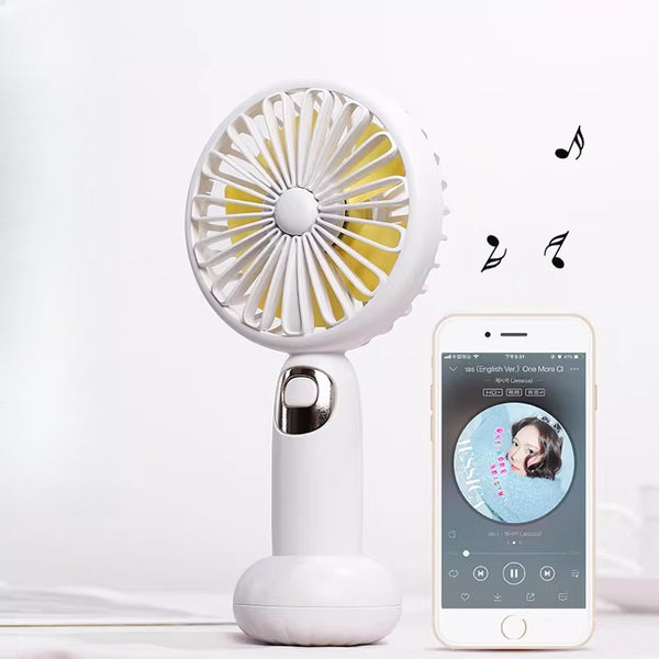 Portable Handheld Fan with Integrated Bluetooth Speaker