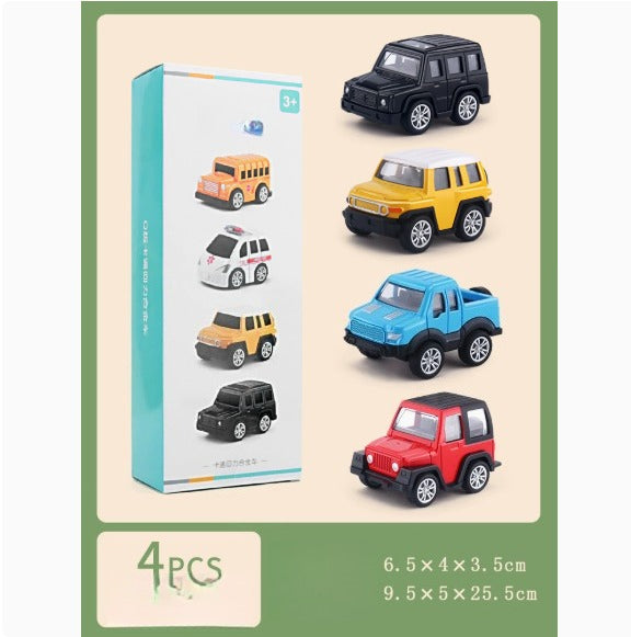 Mini Alloy Pull-Back Car Sets (4-Pack)