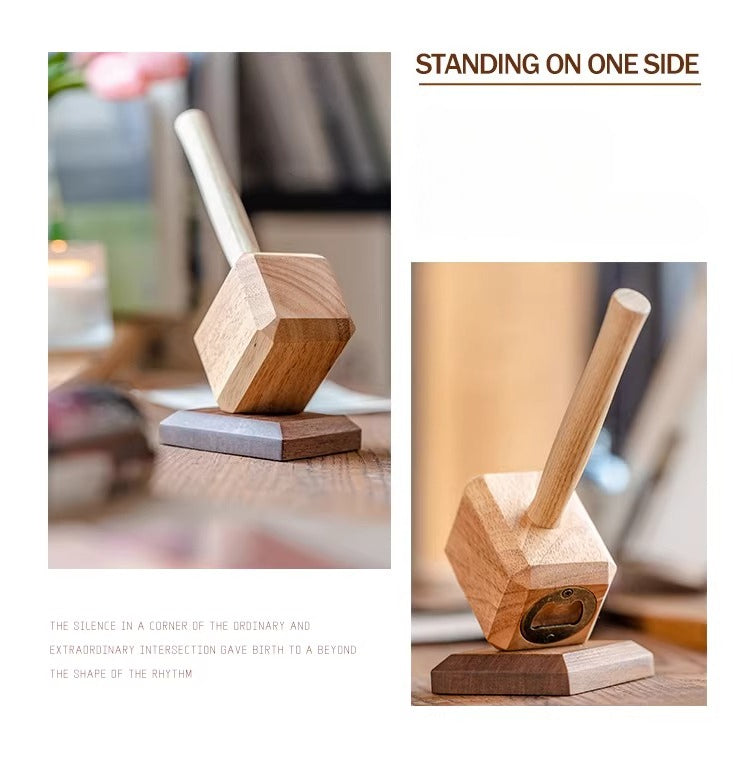 Thor's Hammer Wooden Bottle Opener & Desktop Ornament