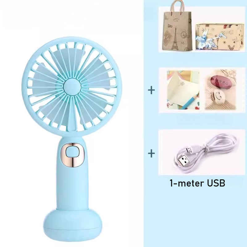 Portable Handheld Fan with Integrated Bluetooth Speaker