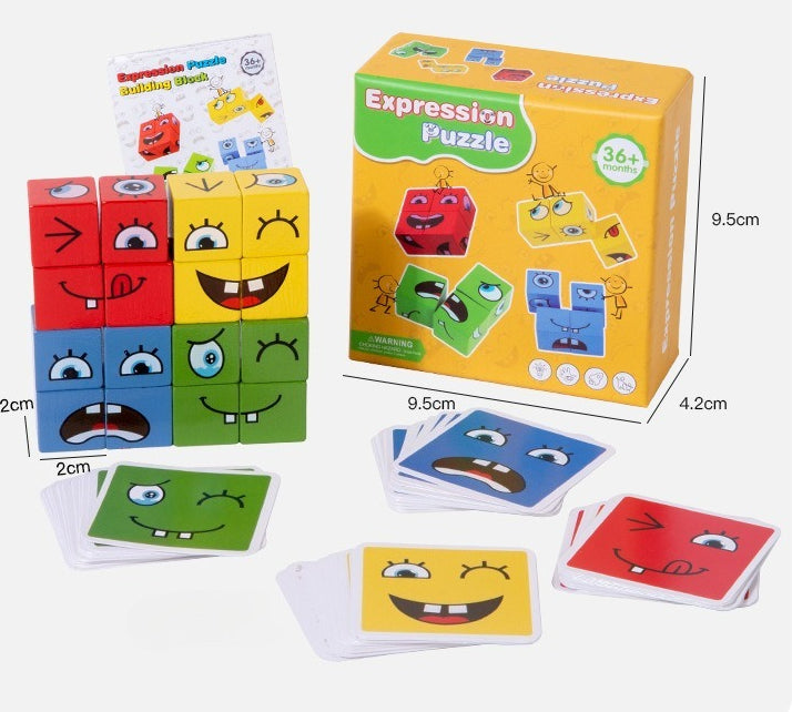 Expression Puzzle Wooden Matching Game