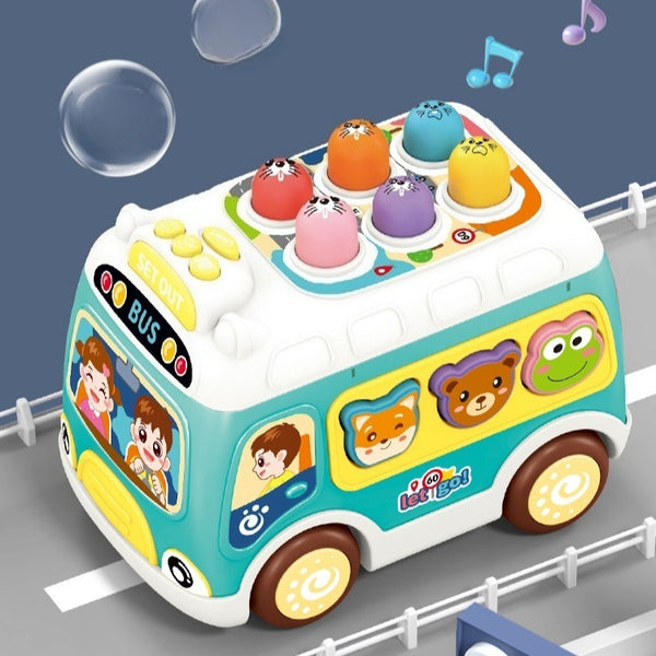 3-in-1 Musical Activity Bus with Whac-A-Mole Game