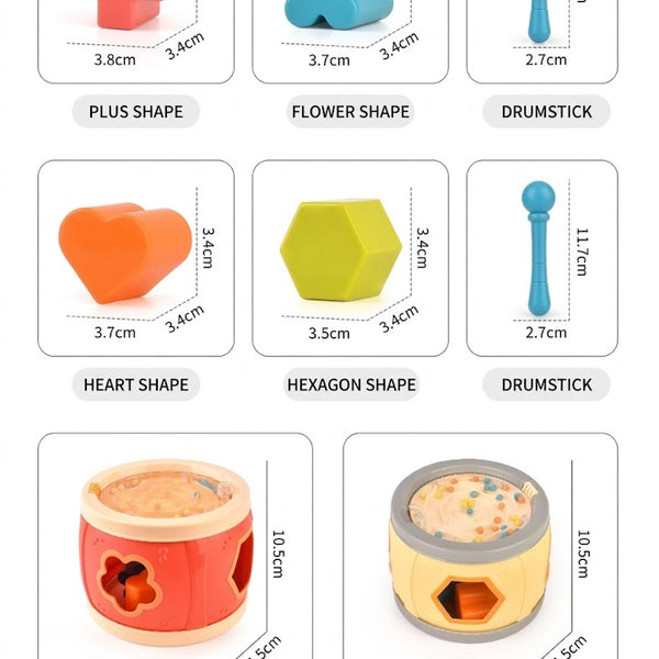 2-in-1 Baby Shape Sorter and Musical Drum Toy