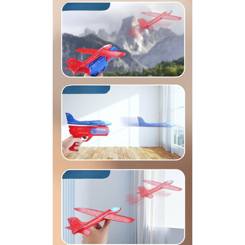 Foam Airplane Catapult Launcher with LED Glider