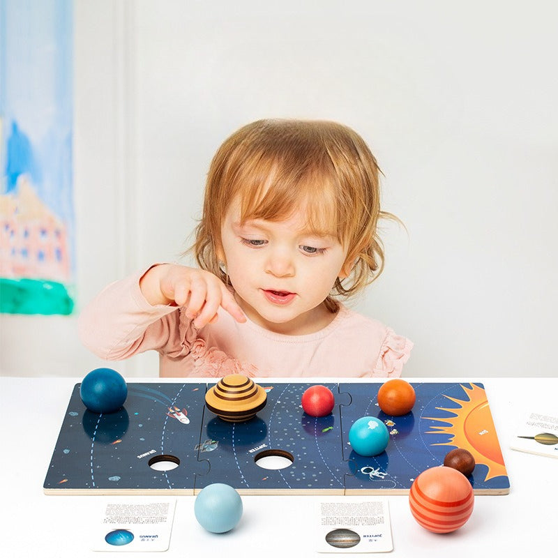 Wooden Solar System Planet Matching Puzzle & Activity Set