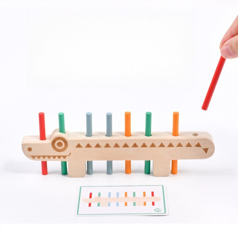 Wooden Crocodile Sorting and Stacking Game