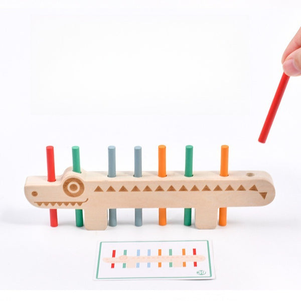 Wooden Crocodile Sorting and Stacking Game