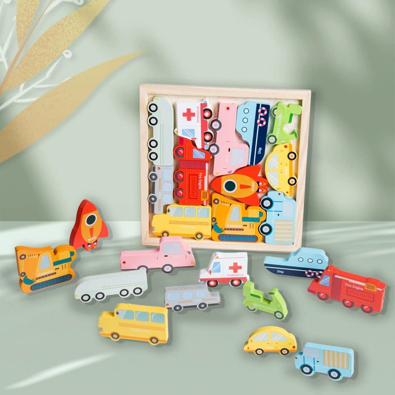 Montessori Wooden Puzzle Set for Young Children