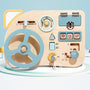 Wooden Montessori Steering Wheel Dashboard Busy Board