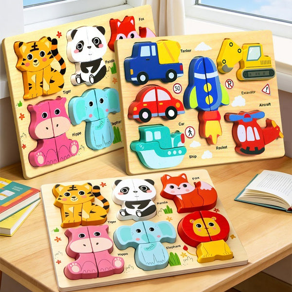 Wooden Theme Learning Puzzles