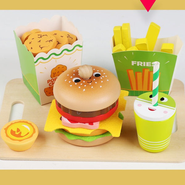 Wooden Pretend Play Fast Food Set