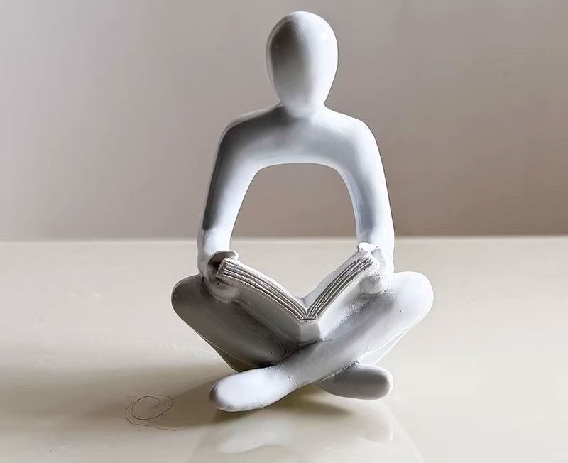Seated Reading Figure Abstract Art Sculpture