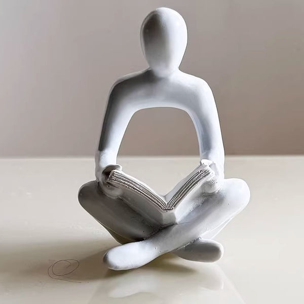 Seated Reading Figure Abstract Art Sculpture