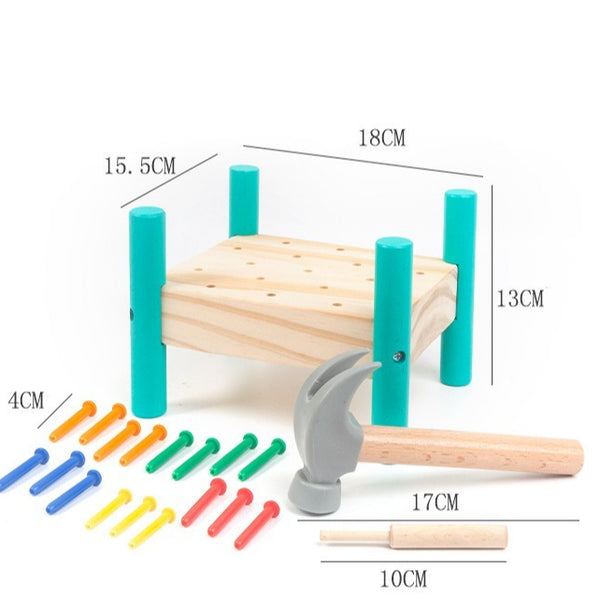 Wooden Hammering Peg Board Toy for Kids