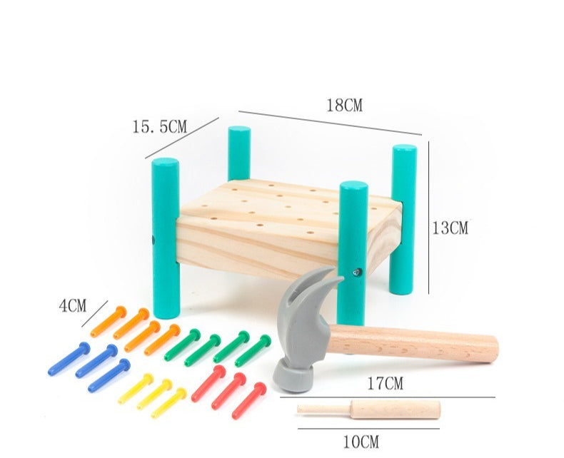 Wooden Hammering Peg Board Toy for Kids