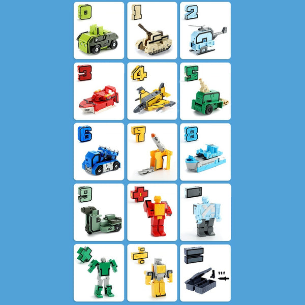 Transforming Numbers and Symbols Robot Building Set