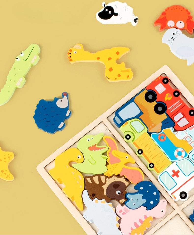 Montessori 3D Wooden Puzzle for Early Learning