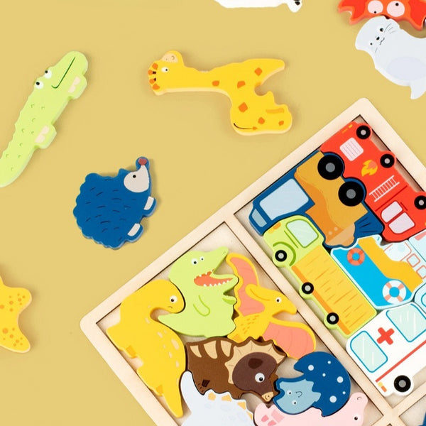 Montessori 3D Wooden Puzzle for Early Learning