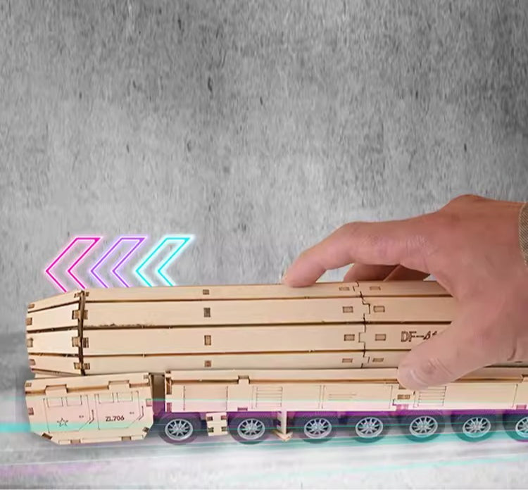 Wooden Missile Truck Assembly Model