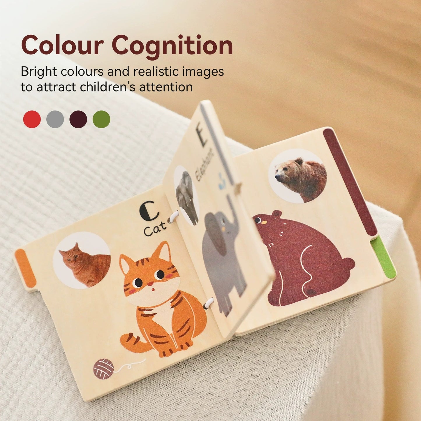 Wooden Animal Alphabet Learning Book