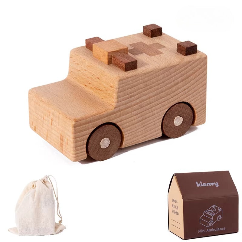 Solid Beech Wood Toy Car