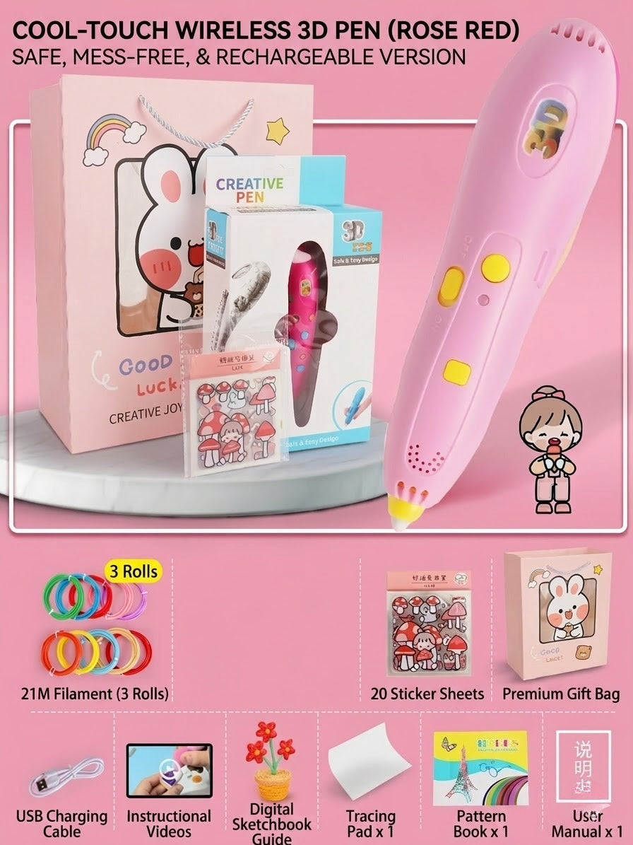 Wireless Low-Temperature 3D Printing Pen for Kids