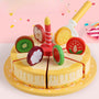 Wooden Fruit Birthday Cake 'Slice & Share' Play Set