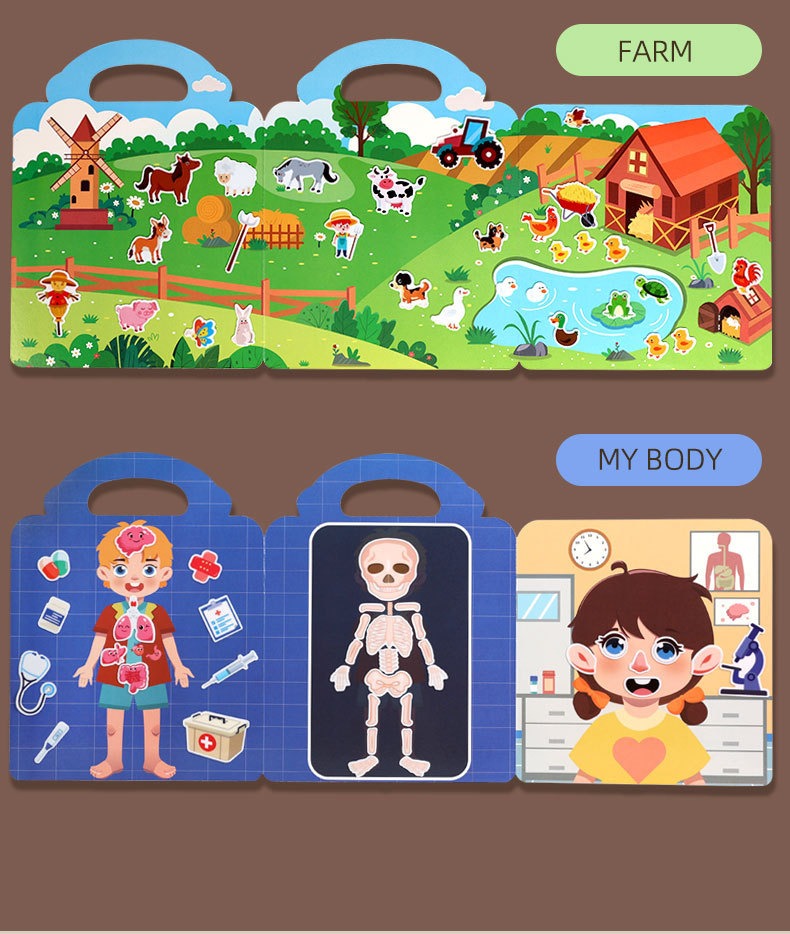 Reusable Travel Sticker Book Activity Kit