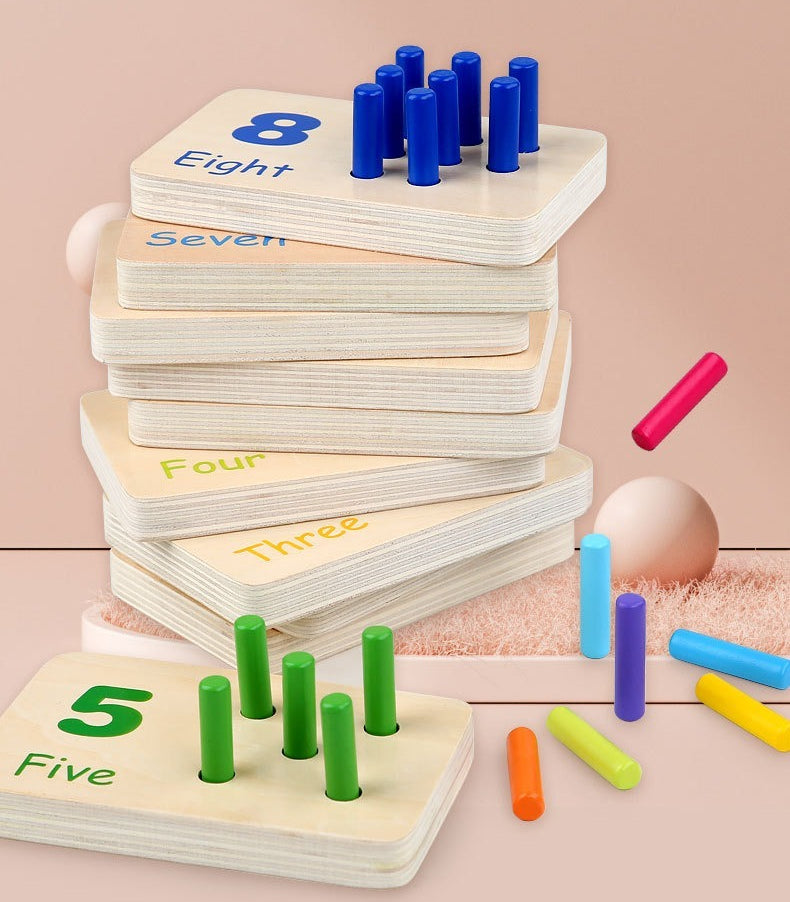 Wooden Number Counting Toy Matching Peg Board
