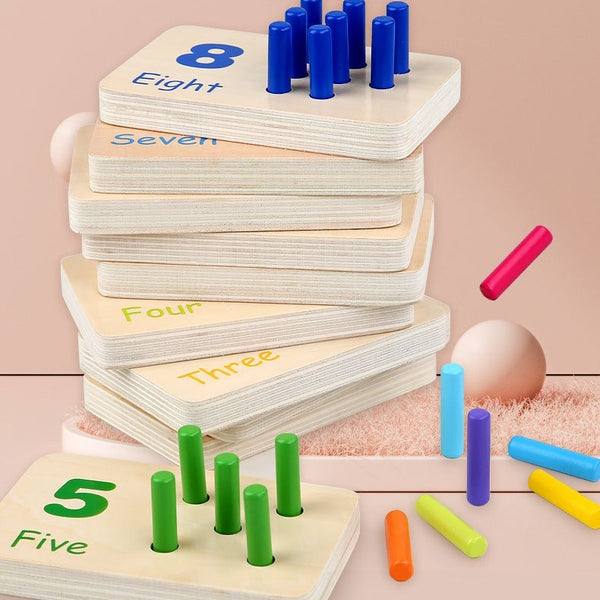 Wooden Number Counting Toy Matching Peg Board